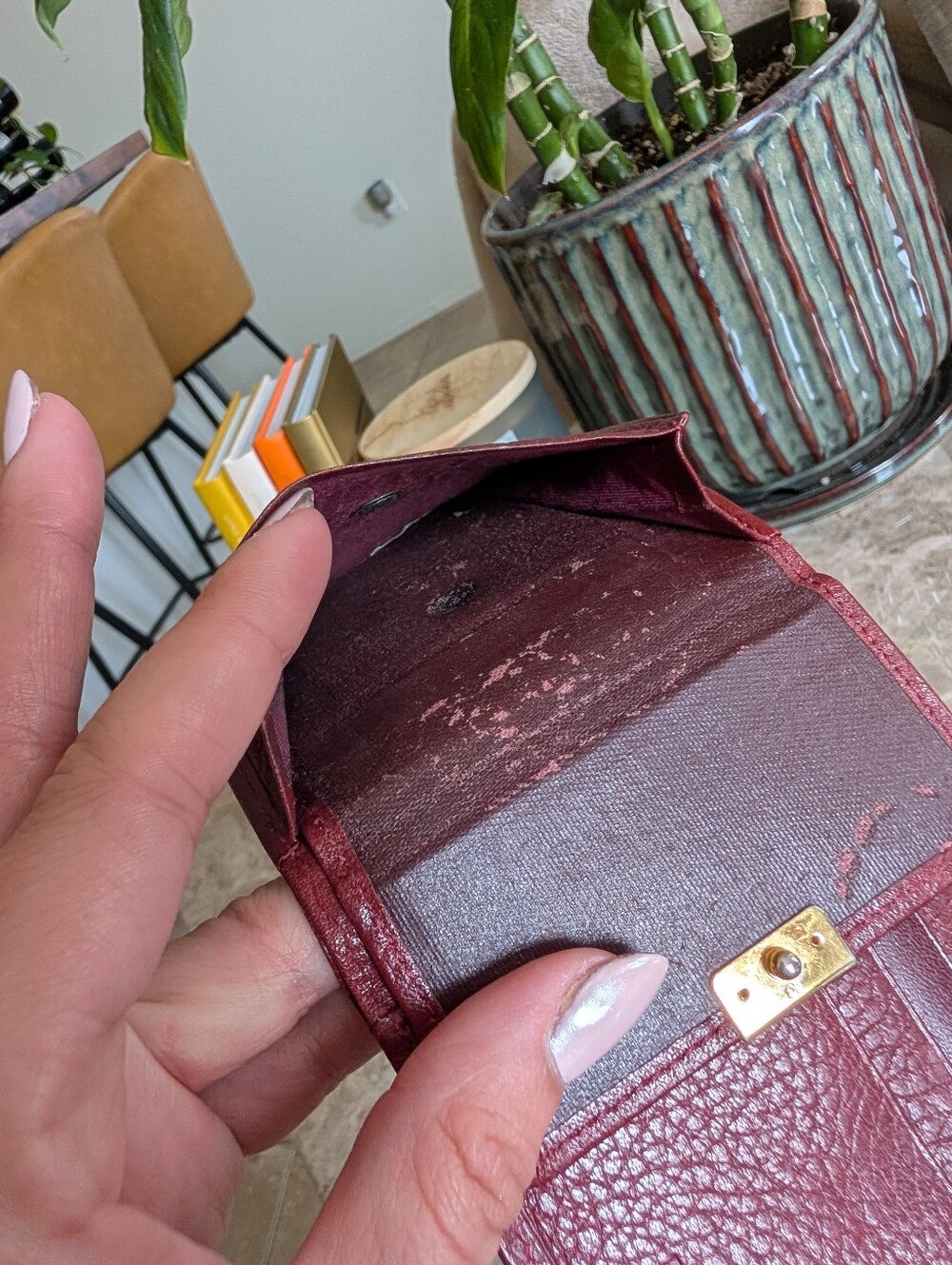 Burberry Men's Card Holder Bifold Wallet - Burgundy Leather - Picture 8 of 9